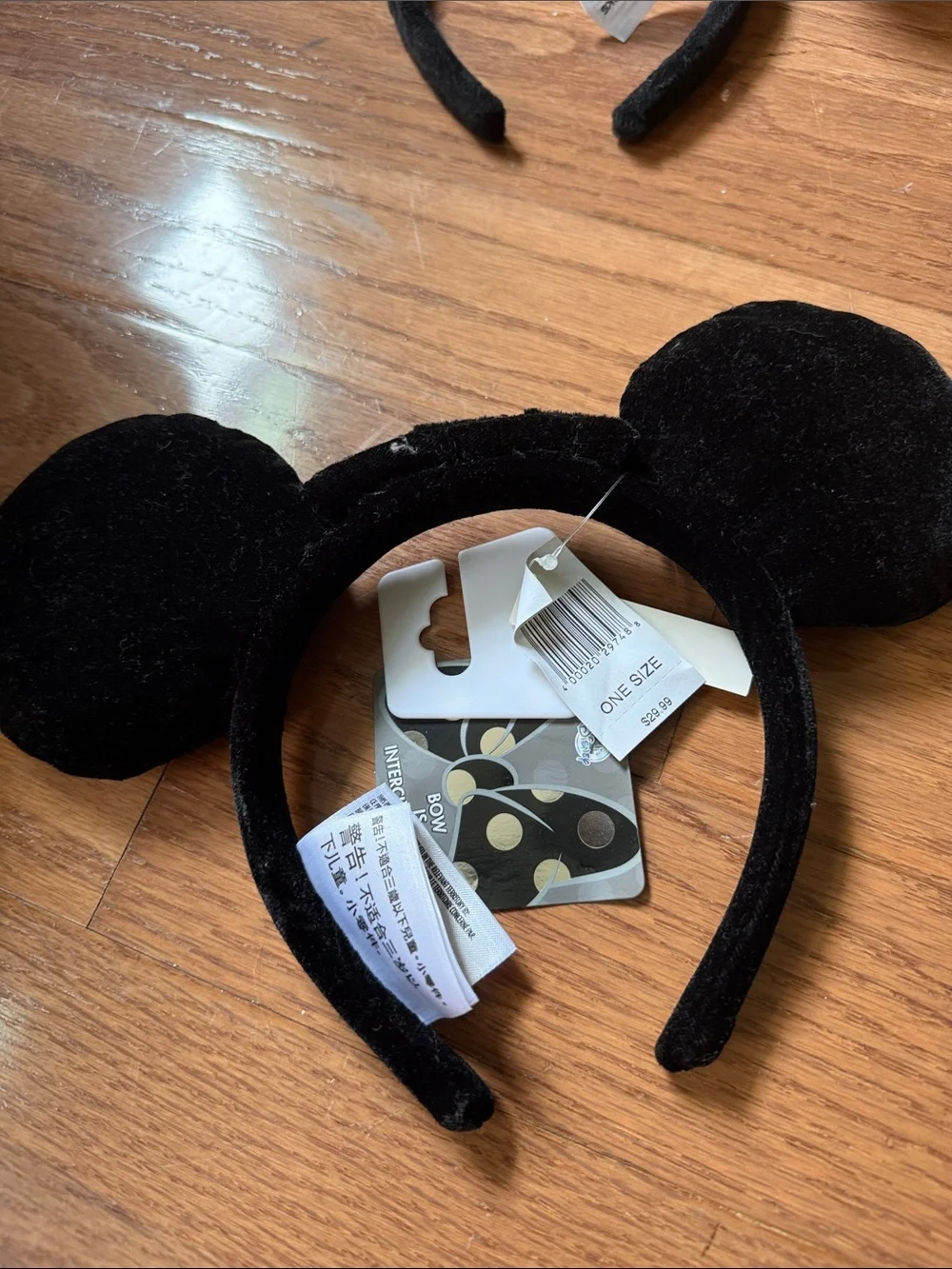 Disney Black Velvet Mickey Ear Headband